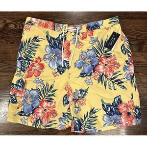 NEW Polo Ralph Lauren Men's Kailua Floral‎ Classic Fit Swim Trunks Yellow XLT